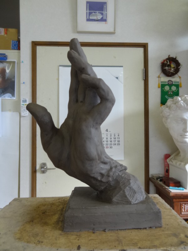 岩手県　高村光太郎記念館　手の彫塑　FRP製品にするための工程(盲目の人が触る為の複製）サムネイル